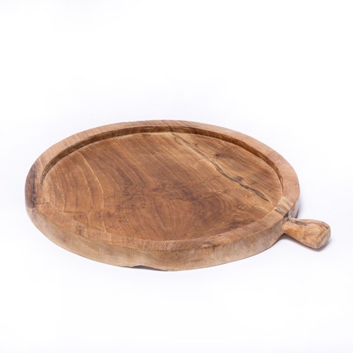 Contemporary Hand Carved Indonesian Teak Platter