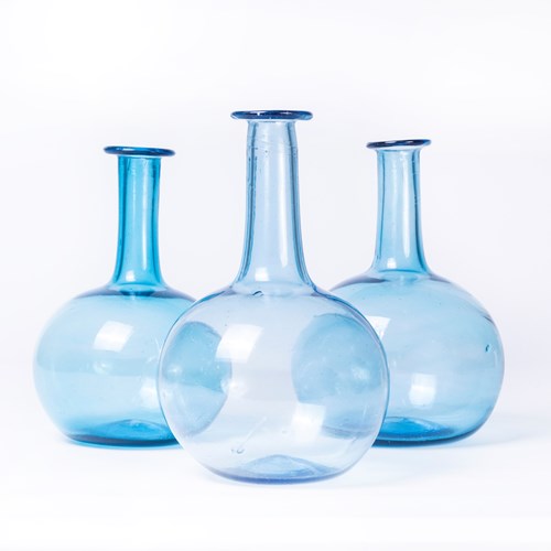 Contemporary Mouth Blown Moroccan Carafe - Blue