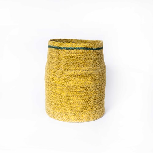  Contemporary Yellow Tapered Cylinder Basket - Water Hyacinth