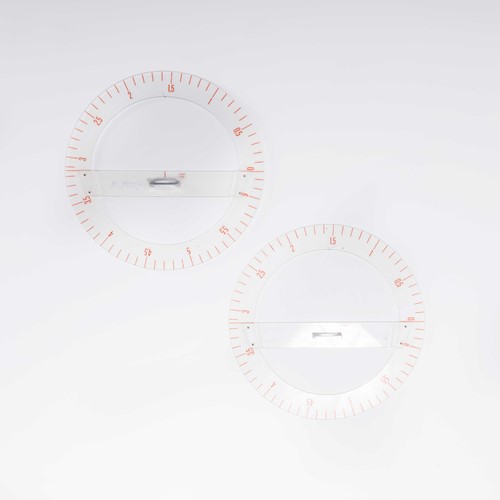 Pair Of Clear Perspex Circular Stationery Shapes