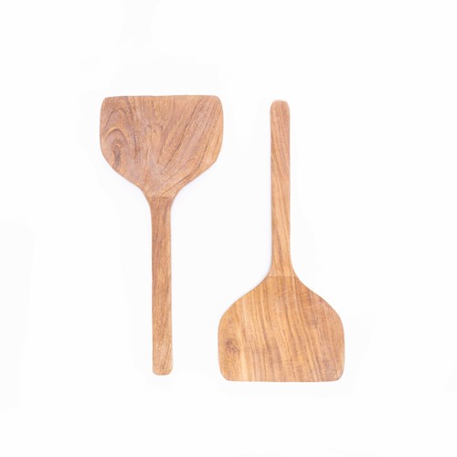 Contemporary Carved Indonesian Salad Servers- Pair