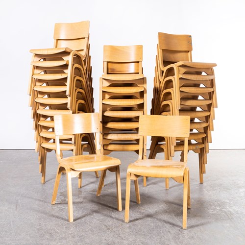 1950'S Lamstak Beech Stacking Dining Chairs