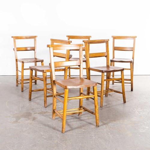 1930'S Elm Church Dining Chair  - Set Of Six