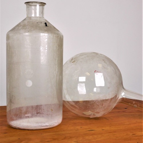 Two Large 1950’s Glass Containers Pair of oversize