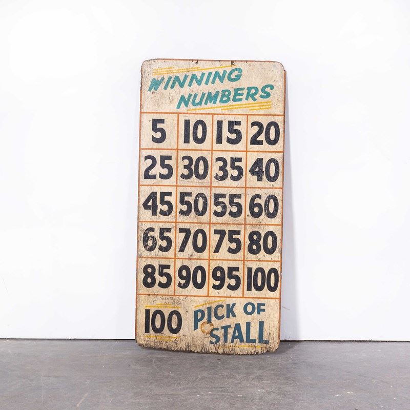 1950'S Original Winning Numbers Large Fairground Sign-merchant-found-2515y-main-638199217987774047.jpg