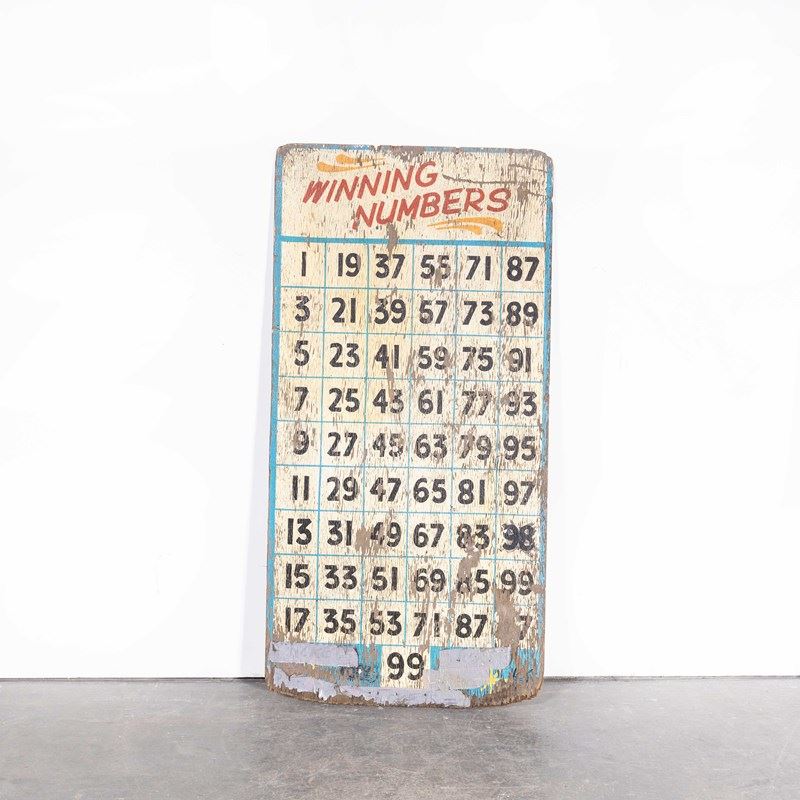 1950'S Original Winning Numbers Large Fairground Sign - Odds-merchant-found-2516f-main-638199219960534382.jpg