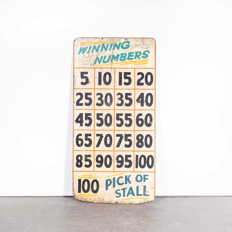 1950'S Original Winning Numbers Large Fairground Sign - Odds-merchant-found-2516y-main-638199219636164645.jpg