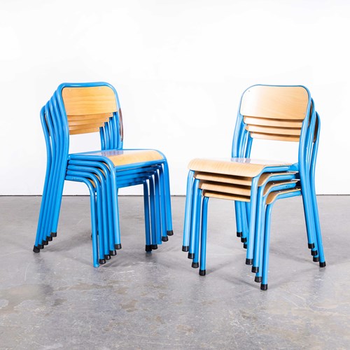 1960'S French Mullca Stacking Children's Chairs - Set Of Nine