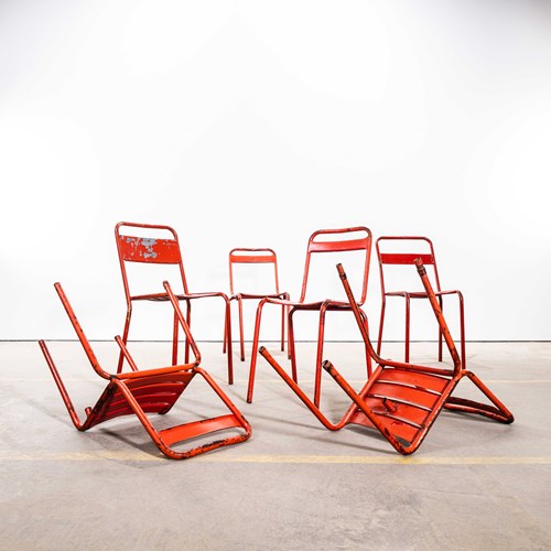1950’S Original T1 French Outdoor Chairs By Tolix – Set Of Six