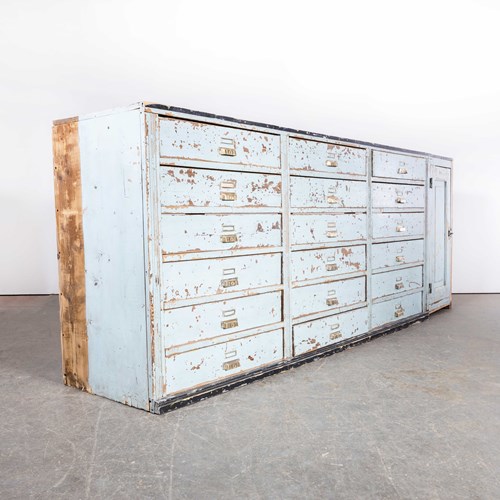 1940'S Large Bank Of French Workshop Drawers - Eighteen Drawers