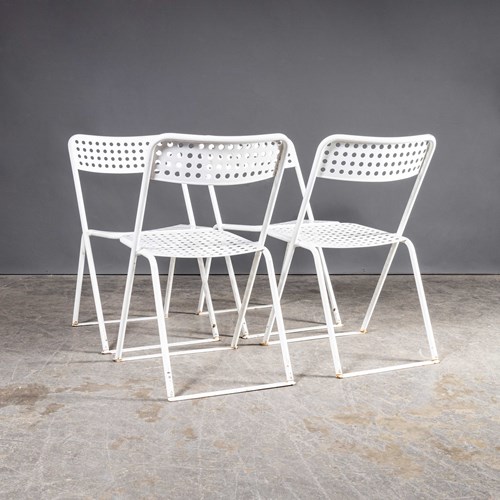 1970’S Egon Eiremann House In Baden Baden White Metal Chairs - Set Of Four