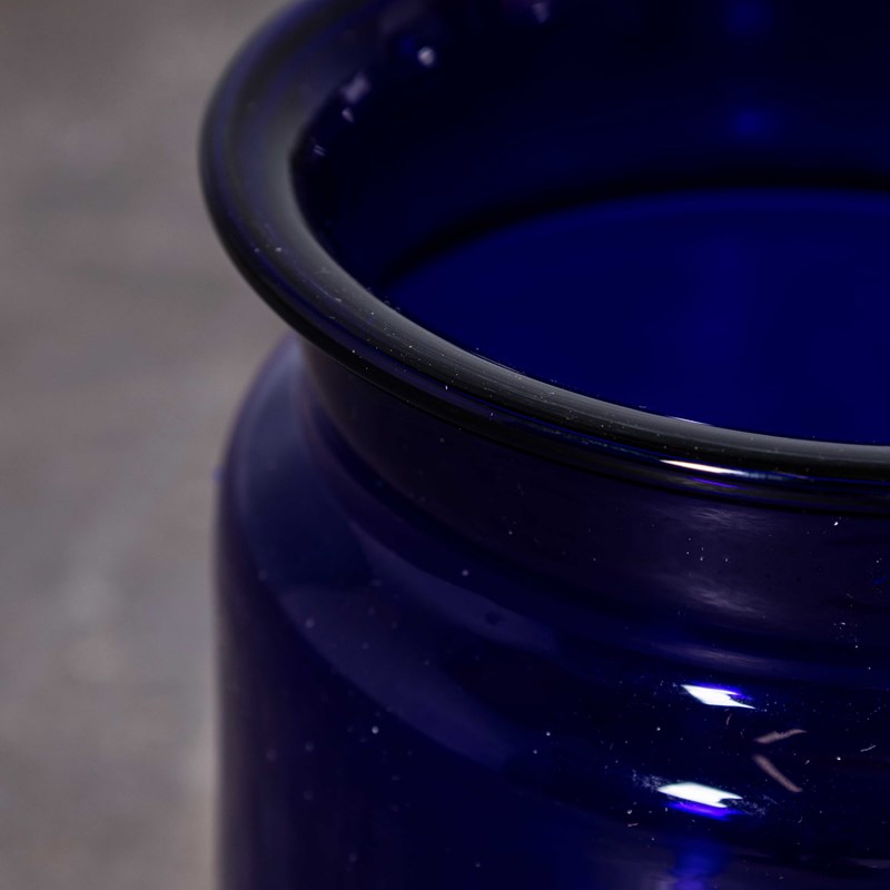 Cobalt Blue Glass Jar - Mid Height Vase - Mouth Blown-merchant-found-2835a-main-638326118731449415.jpg