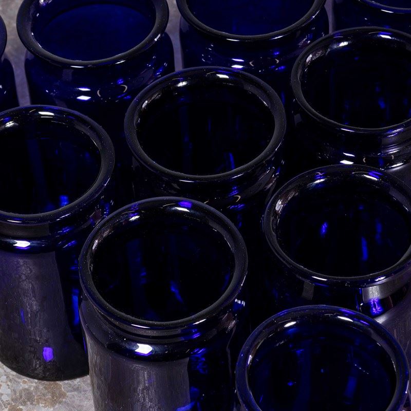 Cobalt Blue Glass Jar - Mid Height Vase - Mouth Blown-merchant-found-2835c-main-638326118827858490.jpg