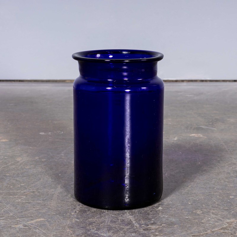 Cobalt Blue Glass Jar - Mid Height Vase - Mouth Blown-merchant-found-2835f-main-638326118981142786.jpg