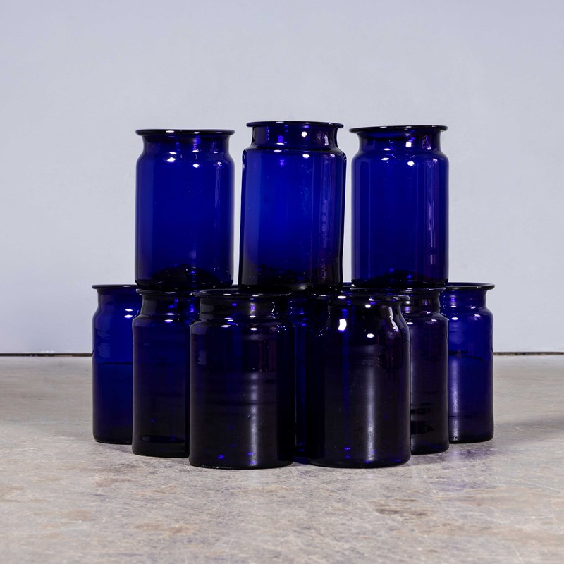 Cobalt Blue Glass Jar - Mid Height Vase - Mouth Blown-merchant-found-2835y-main-638326119061924634.jpg