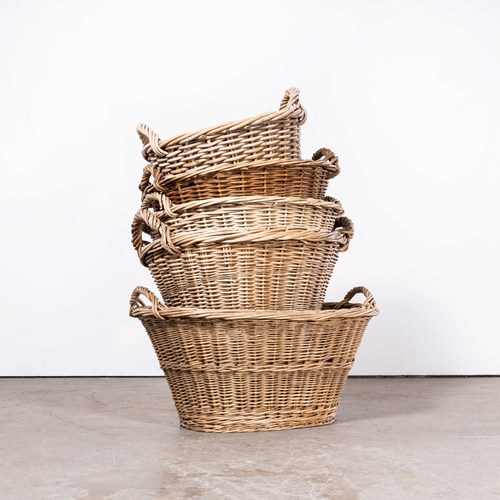 Original French Handmade Oval Willow Baskets