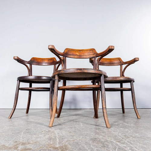 1910'S Bentwood Oversize Hoop Arm Dining Chairs - Mundus - Set Of Three