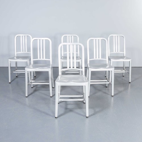 1960'S Original Aluminium Emeco 1006 Navy Chair - Set Of Six