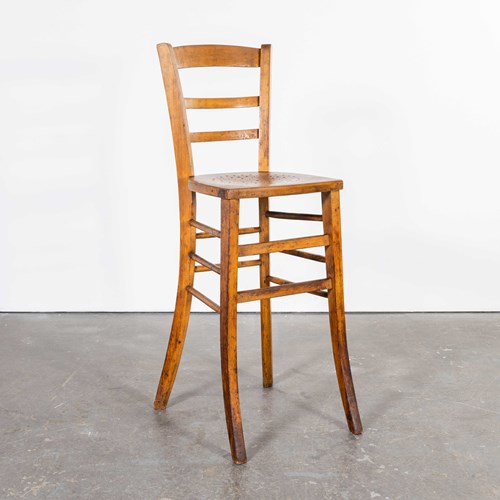 1950'S French Luterma Blonde Bentwood Dining Chair - Bar Chair