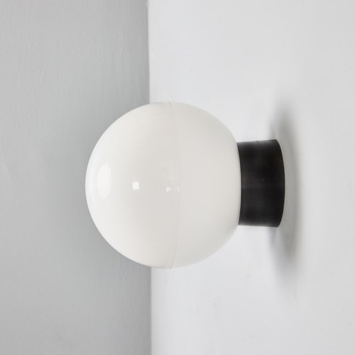 1950'S New Old Stock Opaque Globe Wall Lamp - Large Quantity Available