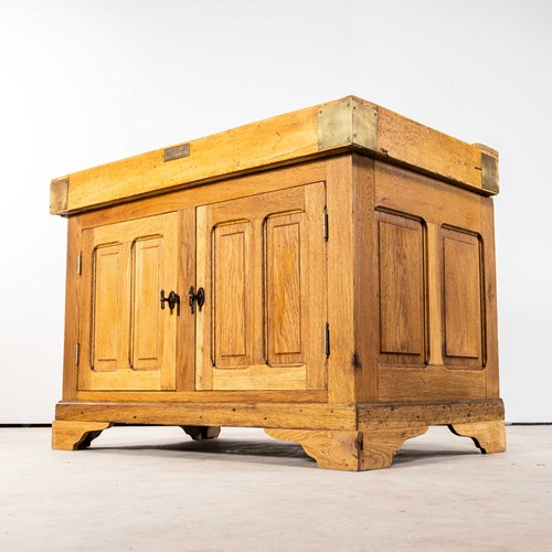 1950'S French Butchers Cabinet With Butchers Block Top. 