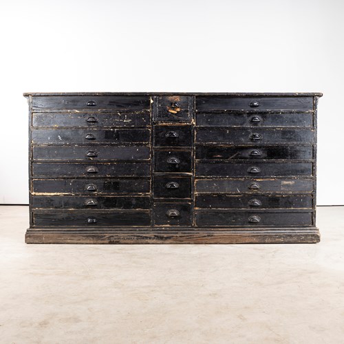 19Th Century French Jewellers Bank Of Drawers - Original Ebonised Finish