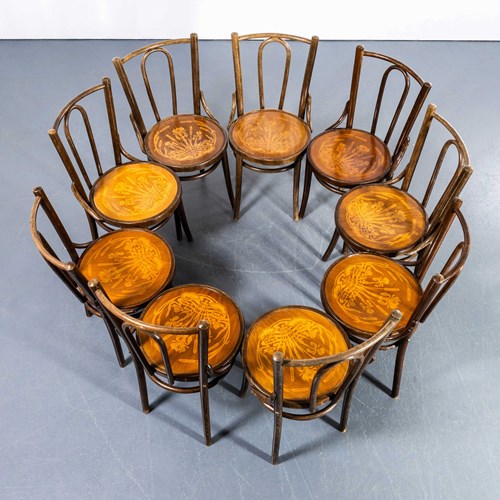 1950'S Fischel Hooped Back Classic Dining Chairs - Set Of Nine