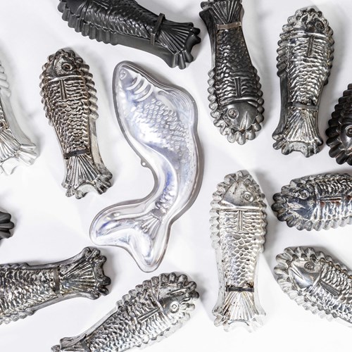  20Th Century Vintage Large Decorative Fish Jelly Moulds - One Mould