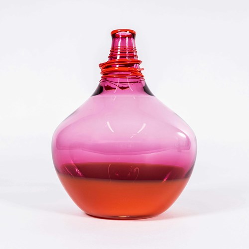 Contemporary Mouthblown Vessel Wide Fire - Jahday Ford 