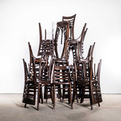1960'S Ladderback Dark Oak Bentwood Dining Chairs - Large Quantity Available