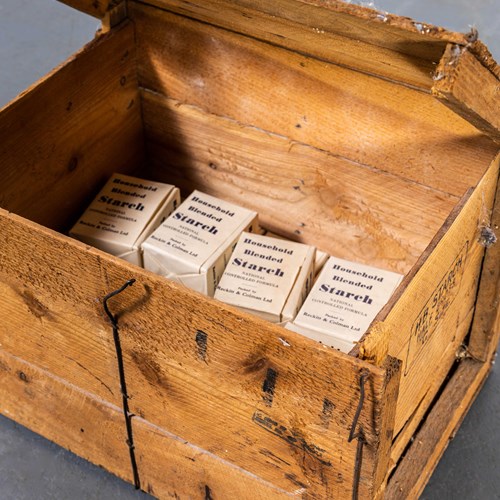 1920'S Household Blended Starch Crate And Contents - New Old Stock