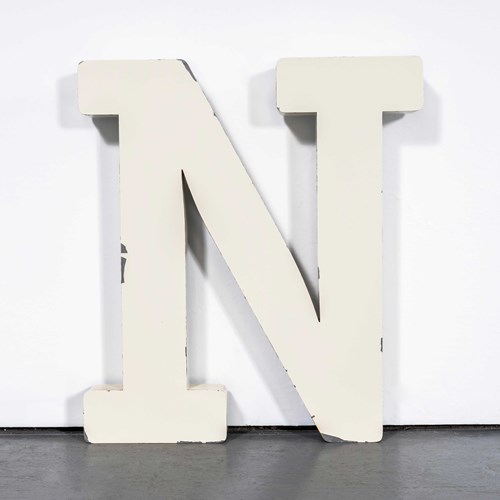 20Th Century Metal Large Shop Signage Letter - N