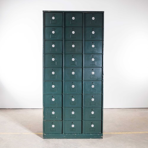 1920’S French Industrial Metal Cabinet Dark Green – Twenty Seven Klappets