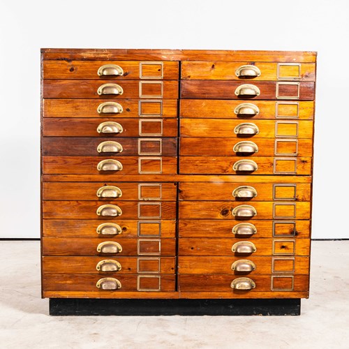 1950'S Engineers Double Drawer Units - Twenty Four Drawers