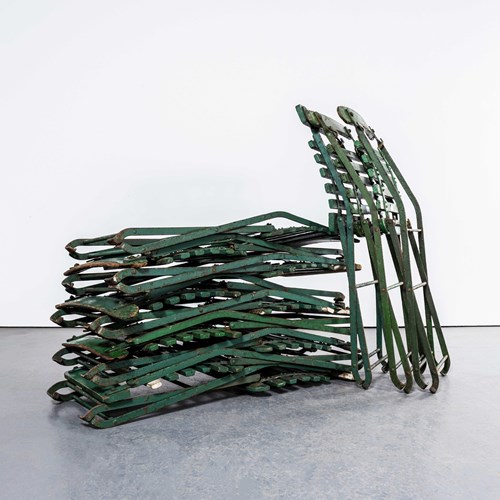 1950’S Original English Pavilion Dark Green Folding Chairs