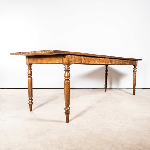 1940’S Large French Fruitwood Bobbin Leg Dining Table