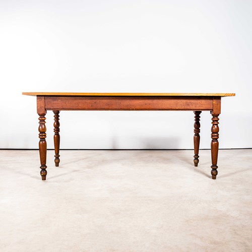 1940’S French Bobbin Leg Mid Oak Kitchen Dining Table
