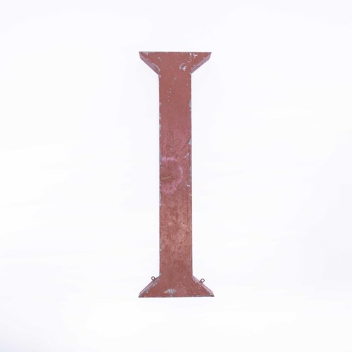 1950’S French Red Zinc Letters – Letter I