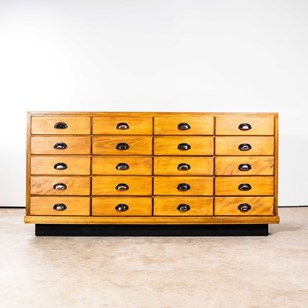 1950'S English Oak Haberdashery Cab...