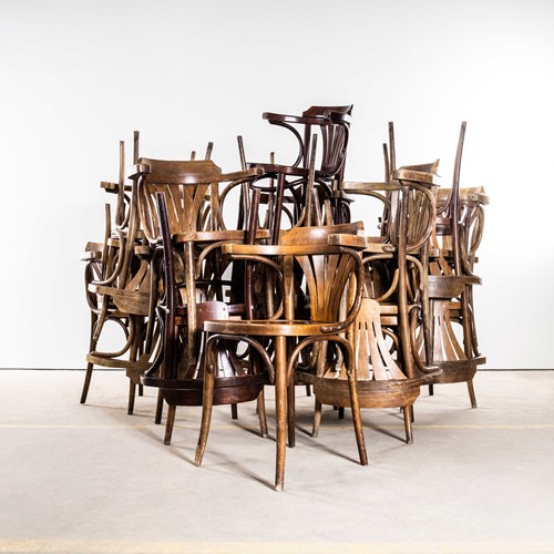 1950'S Standard Fan Back Bistro Mixed Dining Armchairs