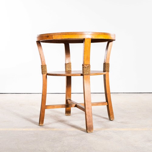  1940'S Roped Wrapped Round Side Table