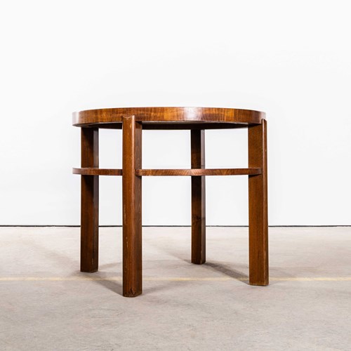 1930'S Dark Oak Round Occasional Low Occasional Table