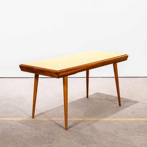 1950'S Mid Century Yellow Rectangle Side Table - Interieur Praha