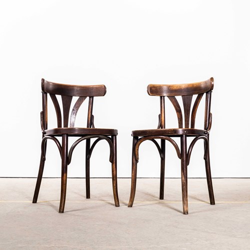 1950'S Open Fan Back Back Dining Chairs - Pair