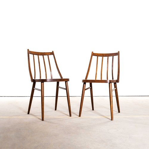 1950'S Elegant Scoop Back Bentwood Dining Chairs - Pair