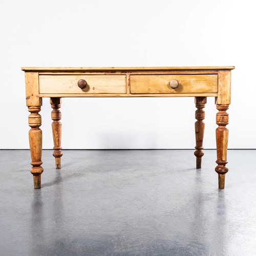 19Th Century Classic Pine Two Drawer Dining Table
