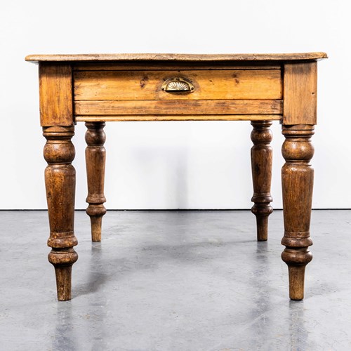 19Th Century Classic Heavy Gauge End Drawer Kitchen Dining Table