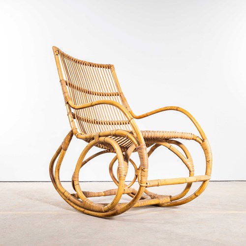 1960'S Original French Rattan Rocking Chair