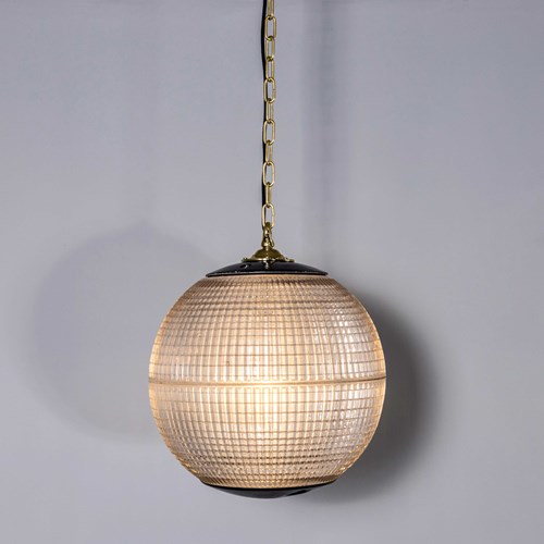 1960'S Original Holophane Parisian Glass Globe Lamps - Very Large 18 Inch