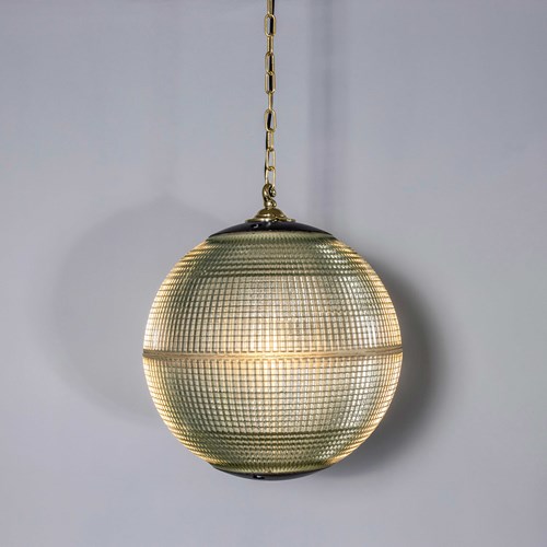 1960'S Original Holophane Parisian Glass Globe Lamps - Extra Large 20 Inch